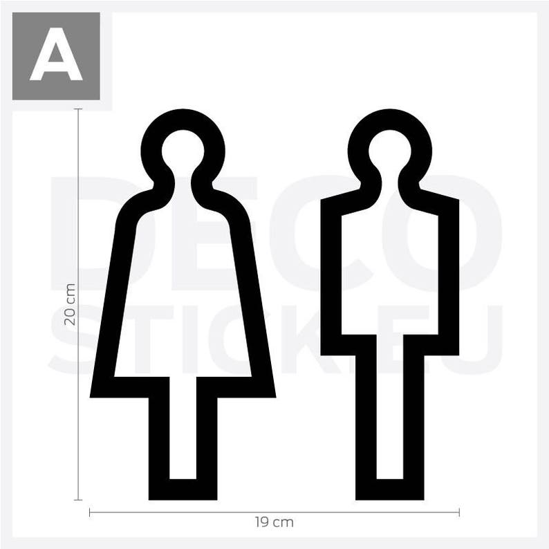 Restroom Door Decal Vinyl Toilet Decal Wc Sign Vinyl Sticker Bathroom Sign Man And Woman Sign Toilet Sign Wc Vinyl Sticker Part 10 Home Decor Wall Decor Delage Com Br