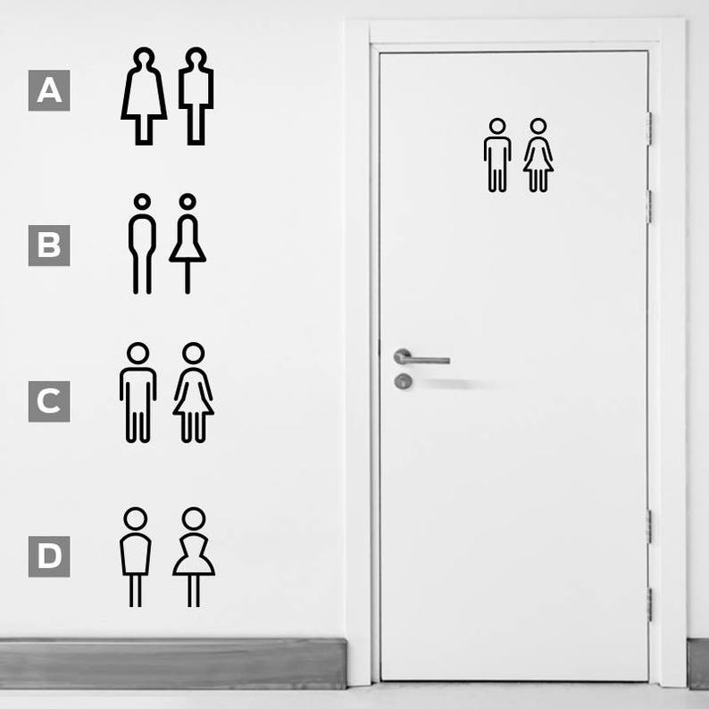 Download Restroom Door Decal Vinyl Toilet Decal Wc Sign Vinyl Sticker Bathroom Sign Man And Woman Sign Toilet Sign Wc Vinyl Sticker Part 10 Home Decor Wall Decor Delage Com Br