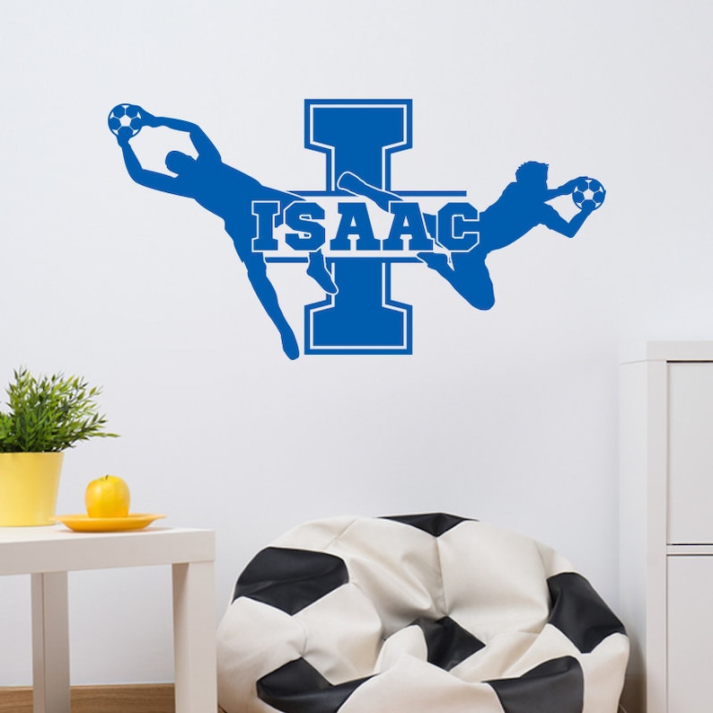 Soccer Player Decal Kids Room Soccer Wall Decal World Cup 2018 Personalized Soccer Wall Decal with Your Last Name FIFA 2018