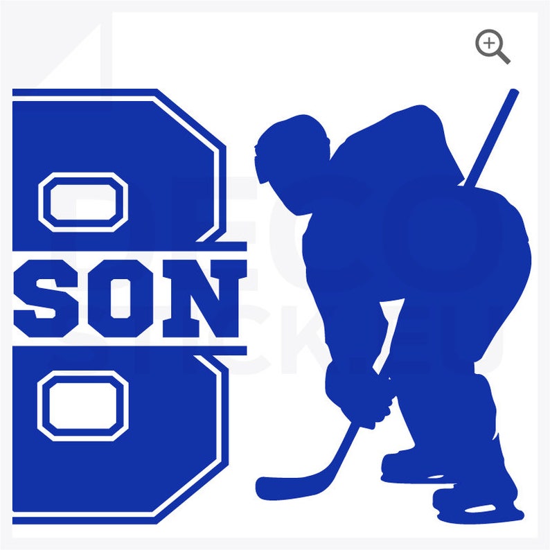 Hockey Wall Decal with Player Last Name /& Number Kids Room Wall Decal Hockey Player Decal Personalized Wall Decal Ice Hockey Wall Decal