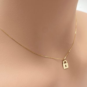 Pavé Lock Necklace | 18k Gold Plated