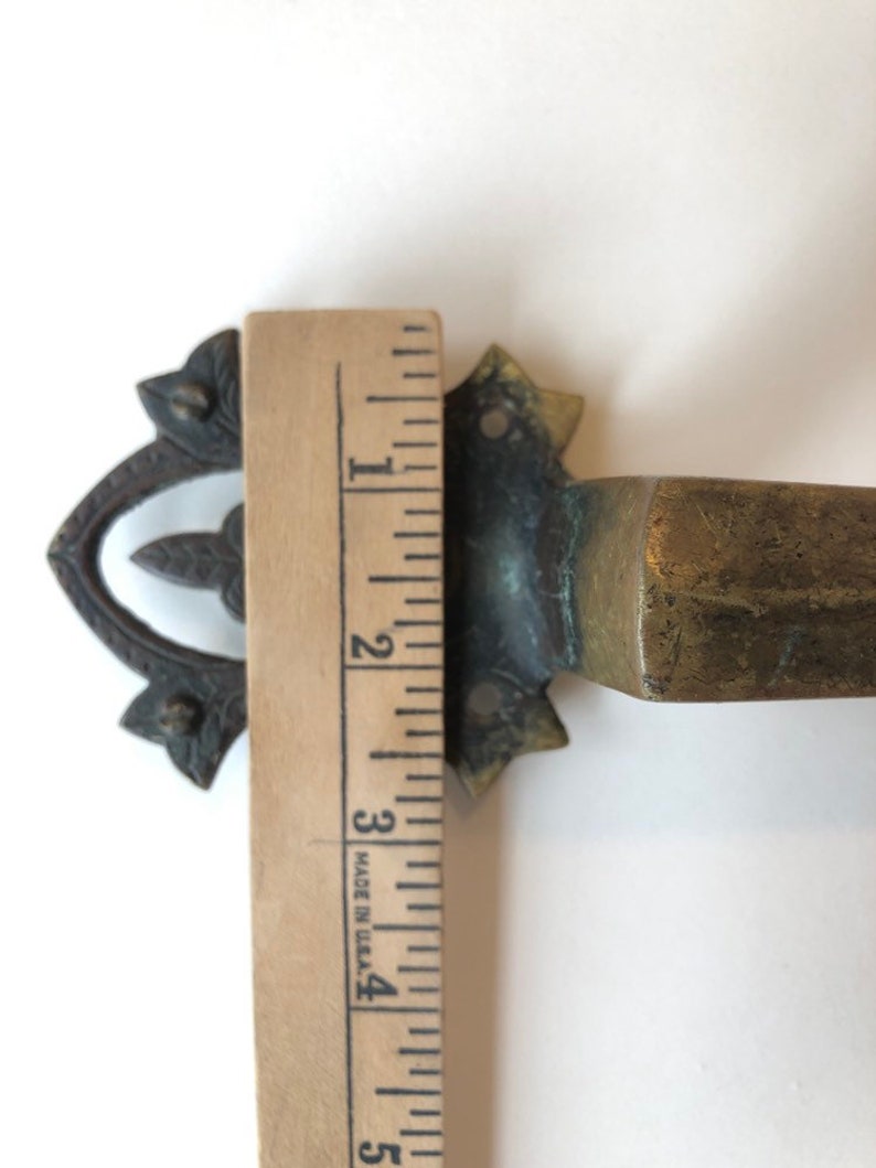 Vintage heavy duty solid dummy door handle on a solid plate