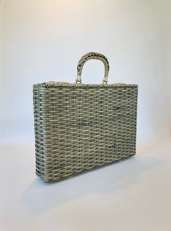 Olive green vintage locking briefcase