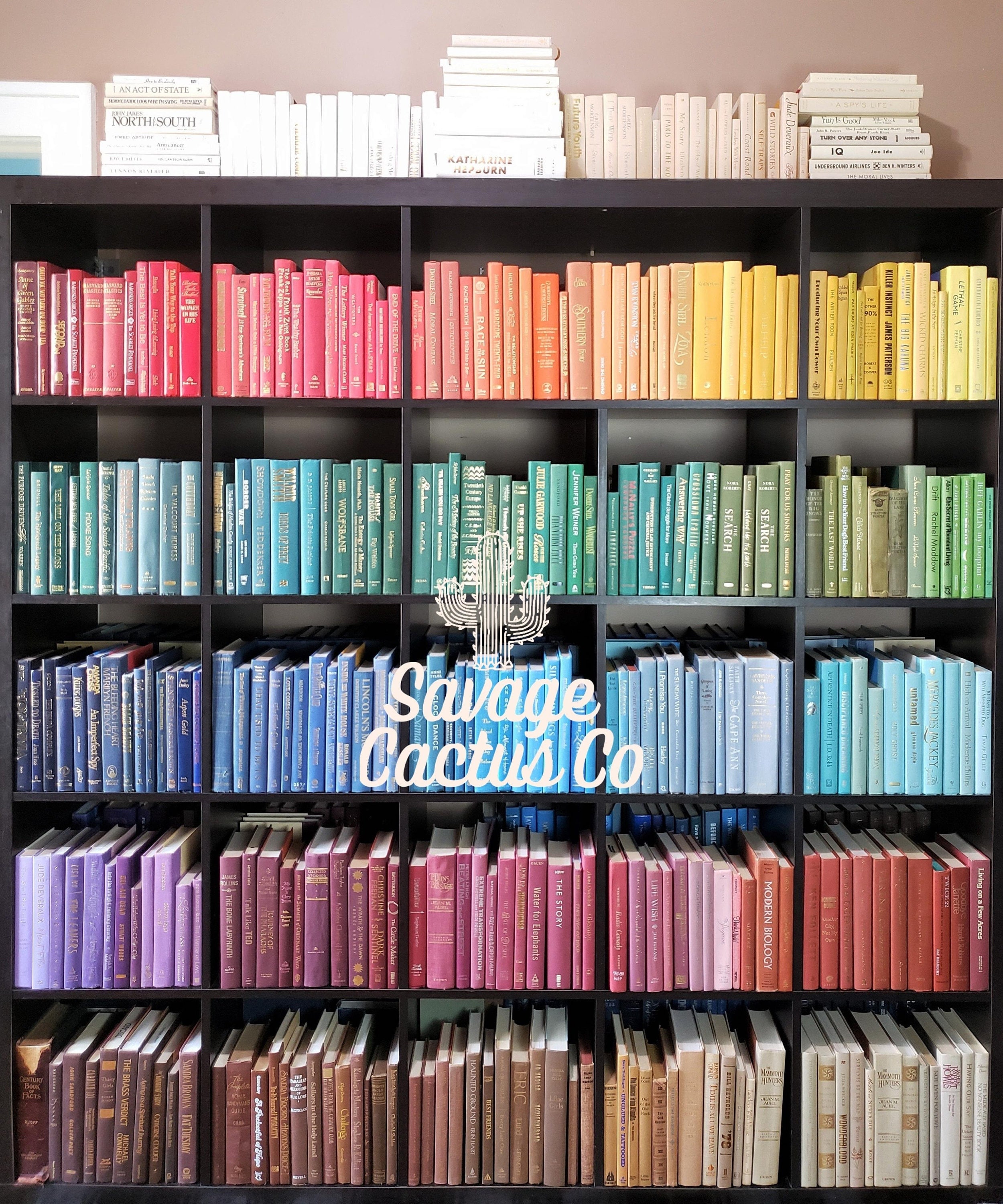 Rainbow bookshelf deals