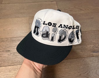 Vintage 90s Youth Los Angeles Raiders Graffiti Drew Pearson Snapback Hat Rare