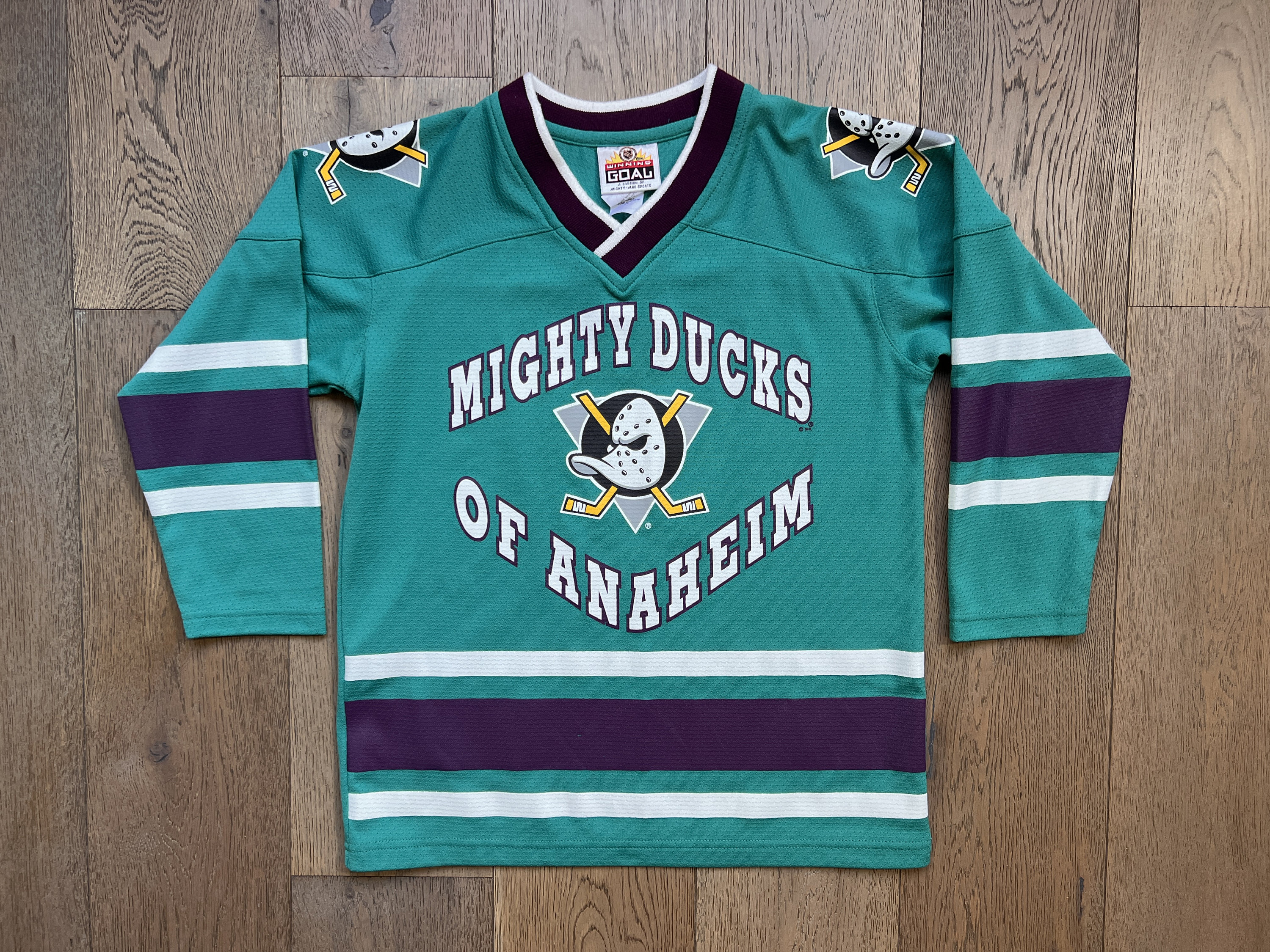Goldberg Mighty Ducks Jersey Men's Small Green Headgear Classics Hockey Tee