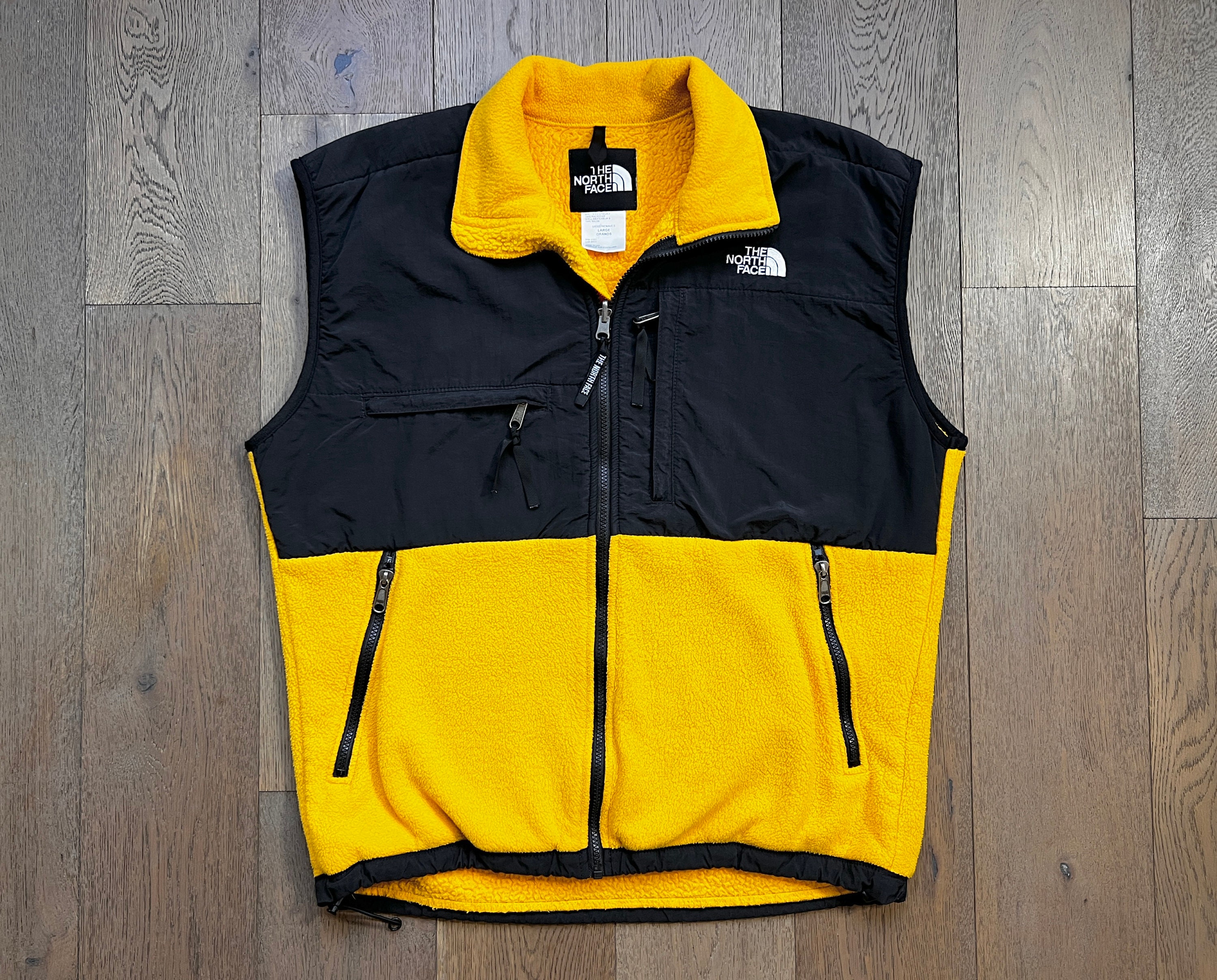 Vintage North Face Denali Yellow Full Zip Fleece Vest 90s Adult medium