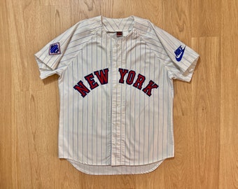 Vintage Nike New York Jersey Nadelstreifen Jersey Größe L MLB Baseball Spike Lee