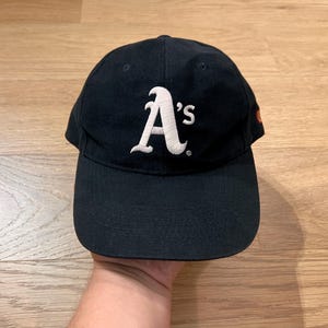 Vintage Oakland A’s Hat Cap Black Dome Plain Logo Snapback Headmaster Promo
