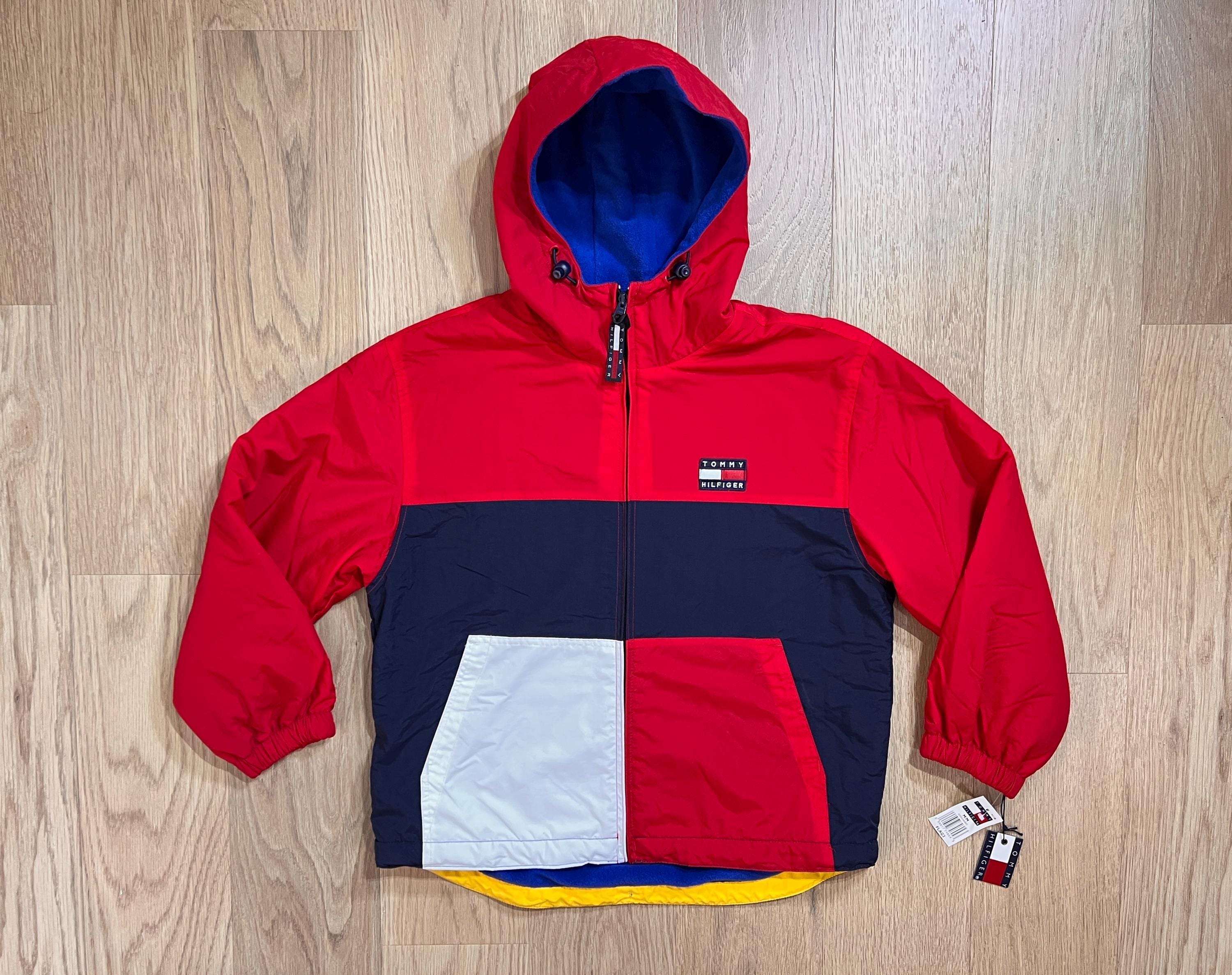Vintage 90s Tommy Hilfiger Small Youth Kids M Zip Up Fleece Jacket USA DS NWT