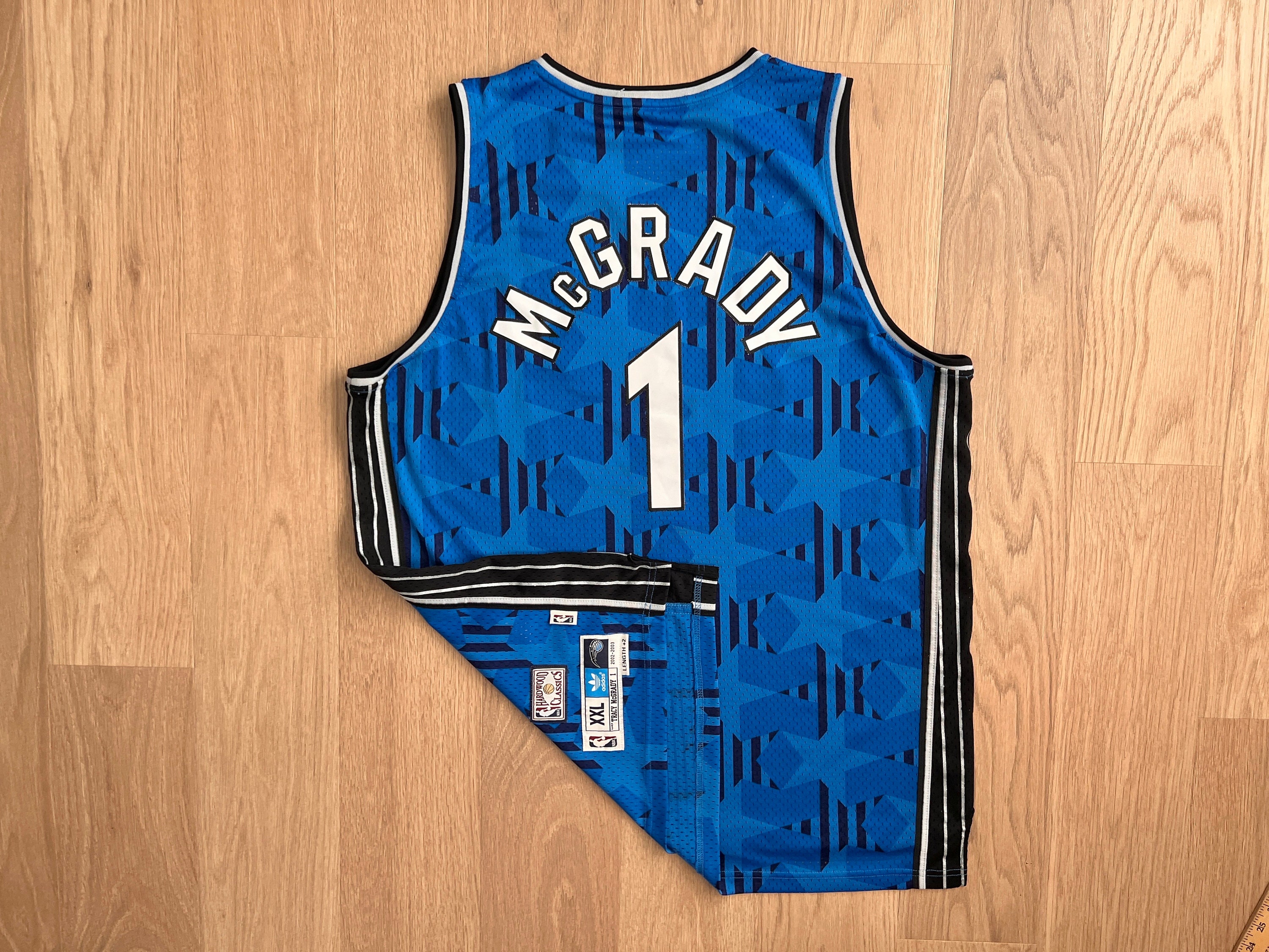 Vintage Nba HWC Orlando Magic Tracy Mcgrady Jersey SEWN Blue Stars 