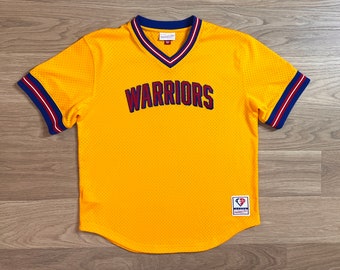 Mitchell & Ness San Francisco Warriors - Maillot d'échauffement à enfiler, grande taille