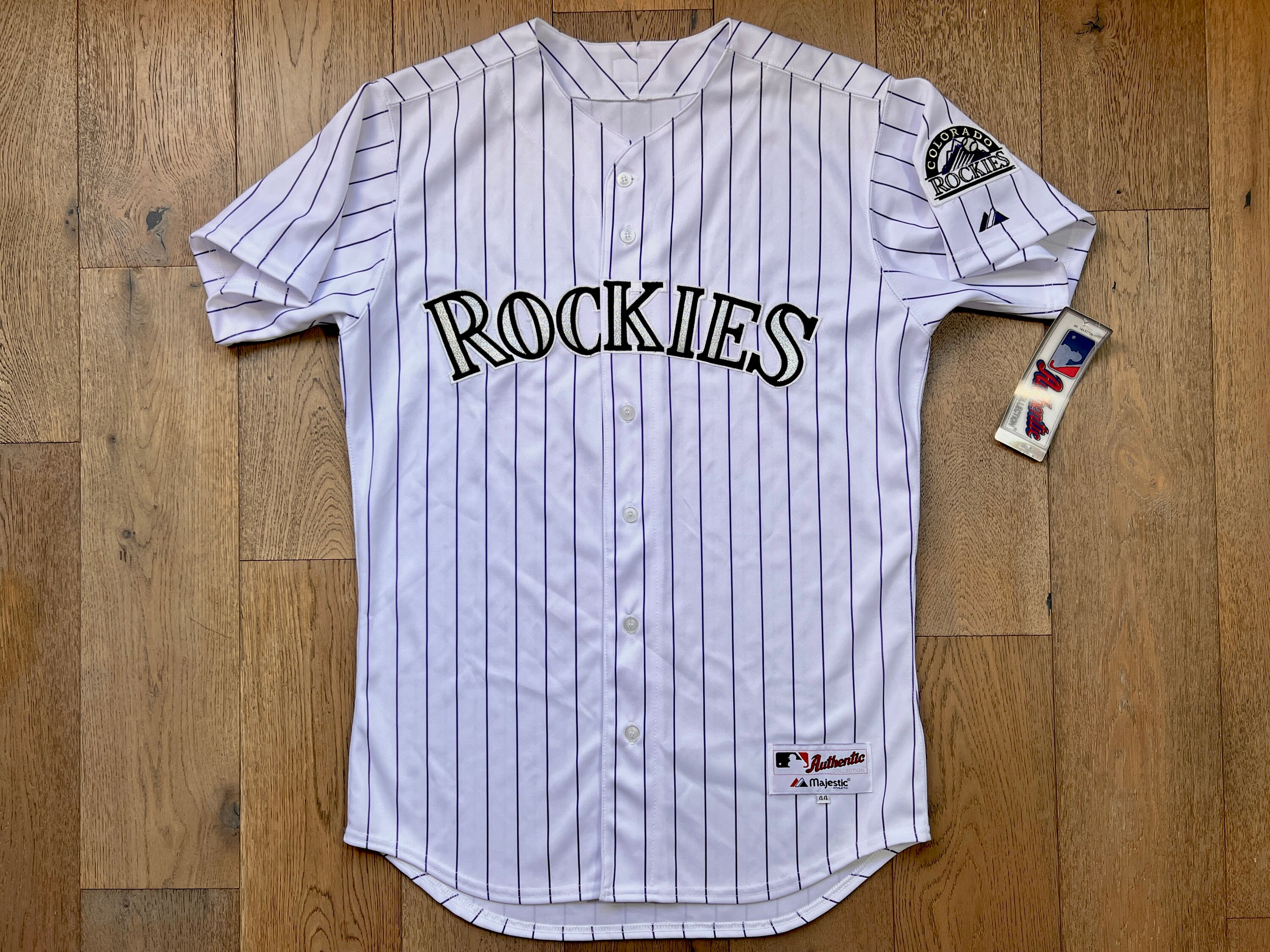 Men's Majestic Gray Colorado Rockies Team Official Jersey