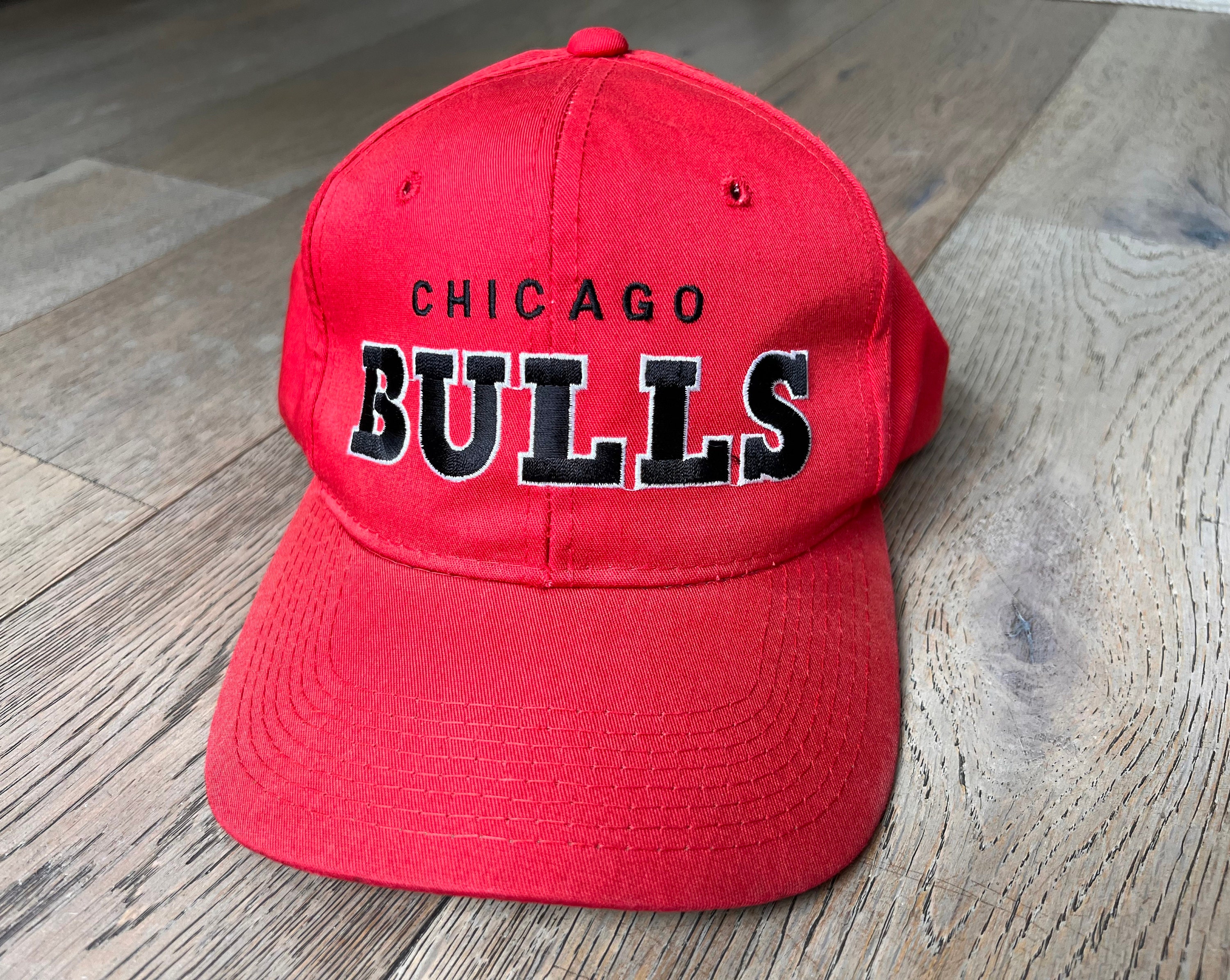 Vintage Chicago Bulls Script Snapback Hat Adjustable NBA 