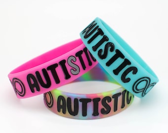 ADULT Autistic Neurodiversity Infinity Spectrum Silicone Bracelet Wristband