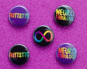 Autistic - Infinity - NeuroFabulous Mini Pin Badge
