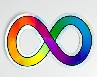 Holographic Infinity Symbol - Vinyl Sticker - Autistic Spectrum Neurodiversity