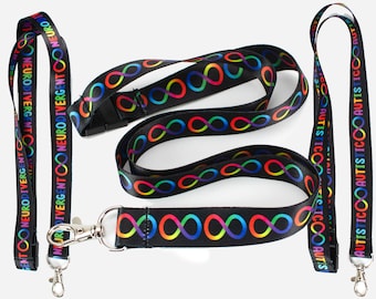 Neurodiversity Infinity Autistic  Lanyard - Rainbow Spectrum