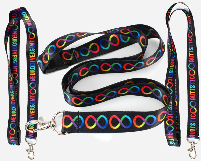 Neurodiversity Infinity Autistic Lanyard - Rainbow Spectrum