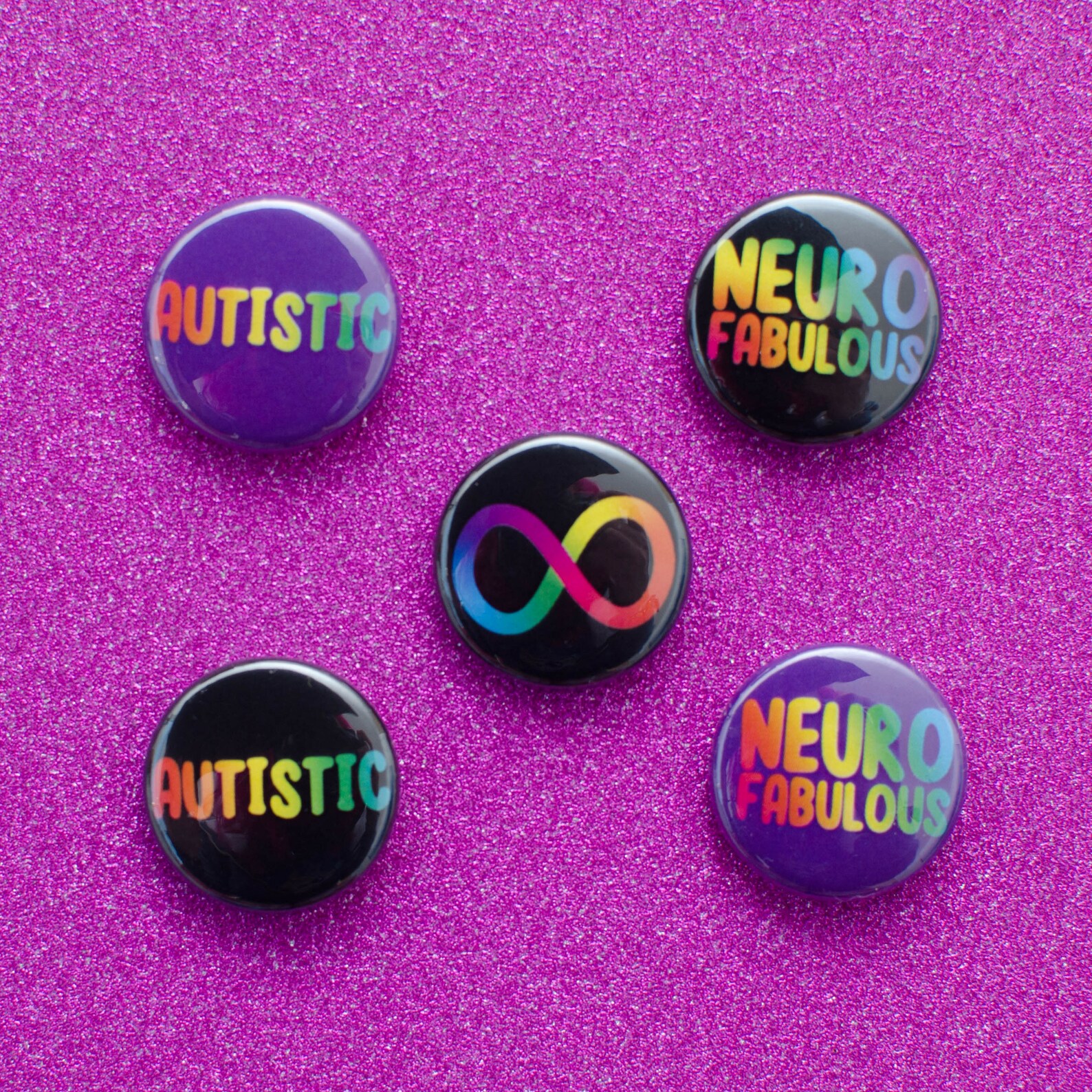 Autism Infinity Pin Autistic - Infinity - Neurofabulous Mini Pin Badge - Etsy UK