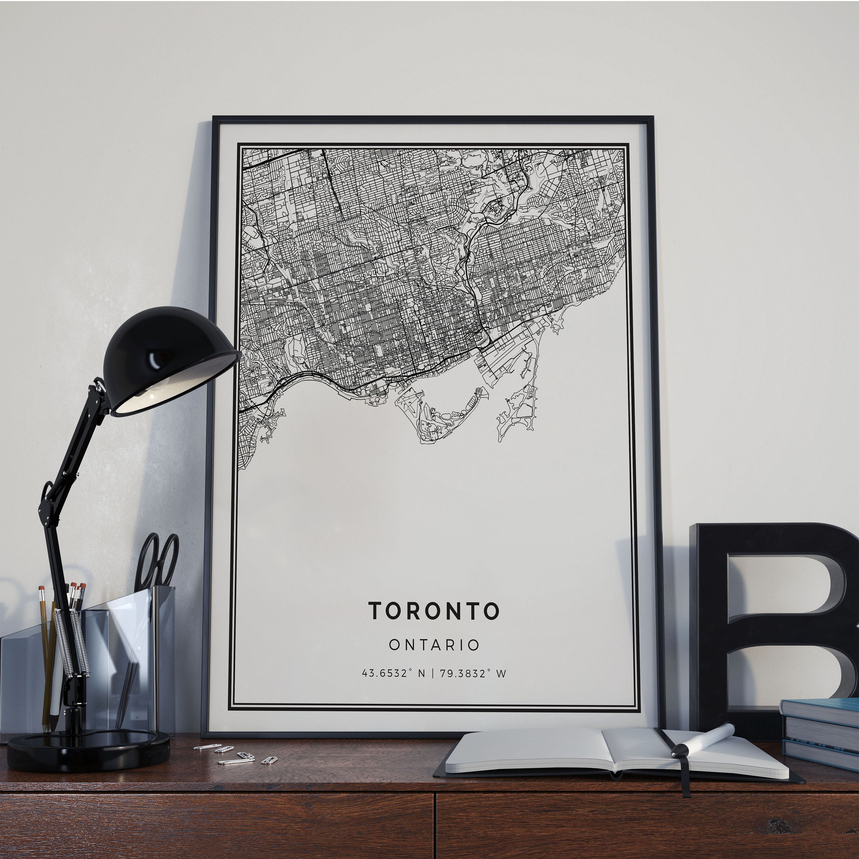 Toronto map poster print wall art Ontario gift printable Etsy