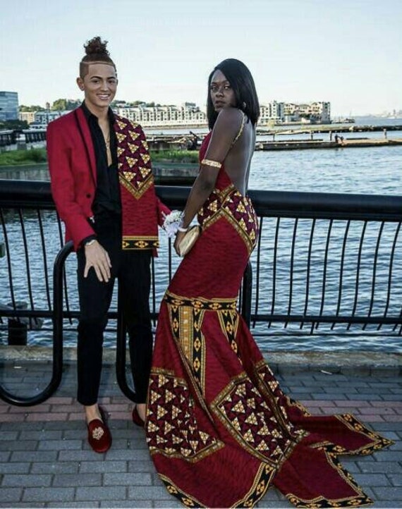 african print evening wear