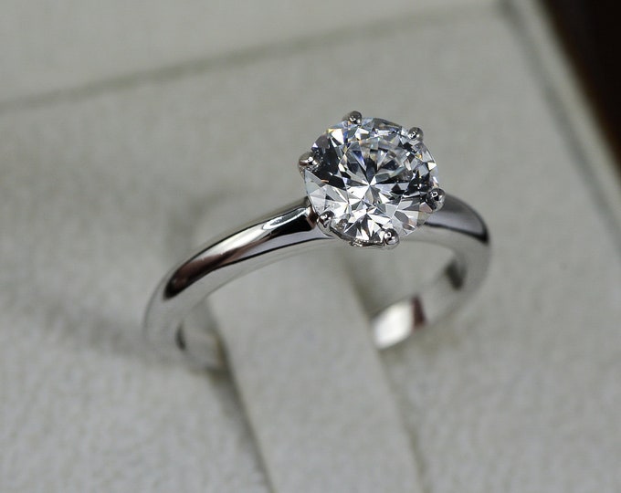 3 CT F/VS2-SI1 Bridal Round Solitaire Diamond Engagement Ring, 18K White Gold Ring, 6 Prong Ring Natural Diamond Jewelry