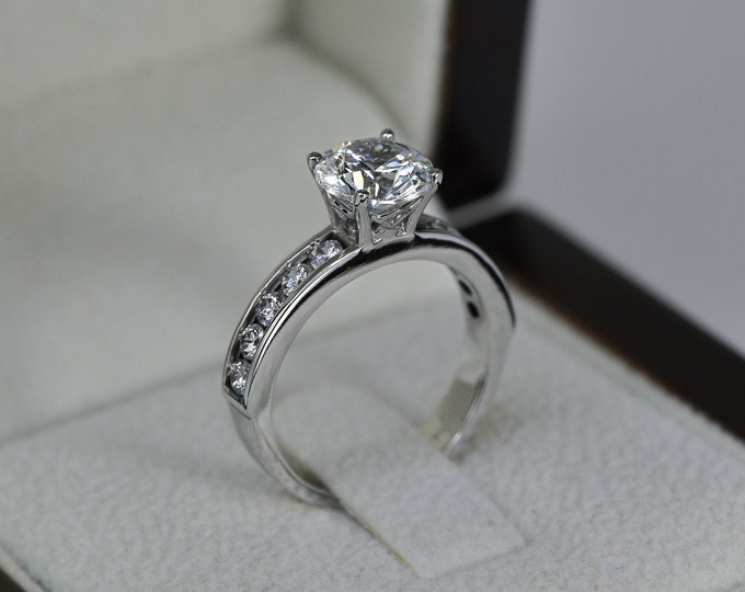 1 CT Classic Diamond Engagement Ring, Round F/SI1 14K White Gold Ring, Bridal Wedding Ring, Women's Jewelry Jewelry