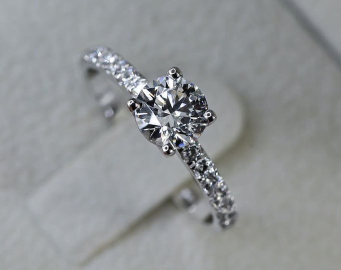 2 1/2 CT Natural Diamond Engagement Ring Round Cut F/SI1 950 Platinum