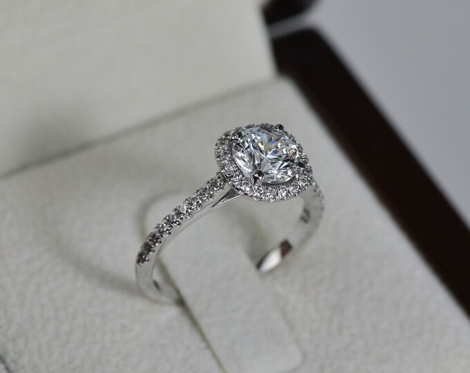 1 3/4 Carat F SI1 Amazing Diamond Engagement Ring Round Cut 950 Platinum
