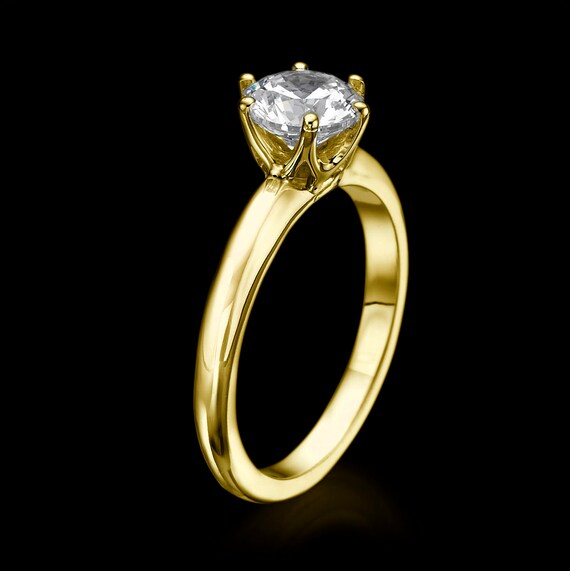 Man Made Diamond Engagement Ring 1 1/2 CT Round D/VVS1 14K Etsy