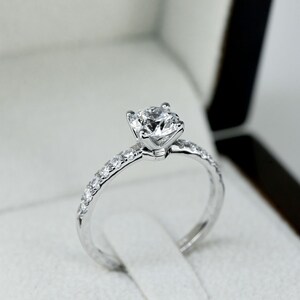 Lab Grown Diamond Engagement Ring, Round Cut Ring, 1 ct Lab Diamond Ring, 14k Solid Gold Ring