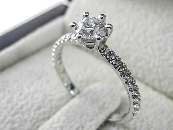 3Ct Round Lab-Created Diamond Solitaire Engagement Ring 14K White