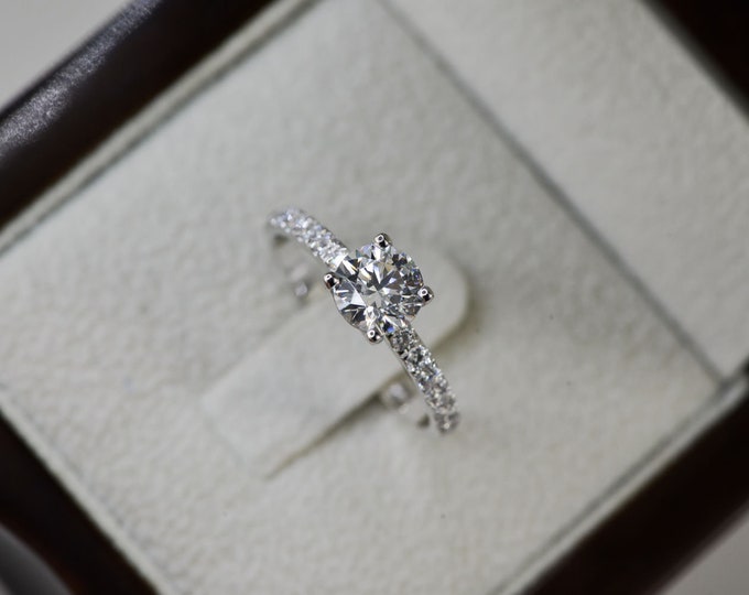 Lab Grown Diamond Engagement Ring, Round Cut Ring, 1.50 ct Lab Diamond Ring, 14k Solid Gold Ring