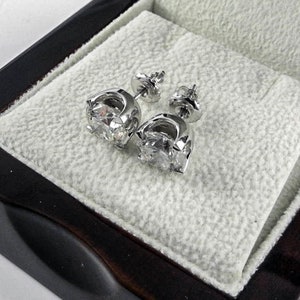 Round Cut 1.00 CT H/SI2 Jewelry Diamond Stud Earrings 14K White Gold