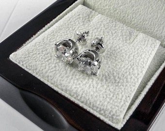 Rond geslepen 1.00 CT H / SI2 sieraden diamond stud oorbellen 14K wit goud