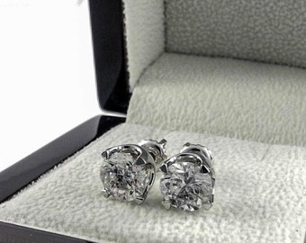 3/4 Karaat Diamond Stud Oorbellen, Diamond Earrings, Diamond Studs, 0.80 Carat Oorbellen, Screw-Back Oorbellen, Natuurlijke Diamanten
