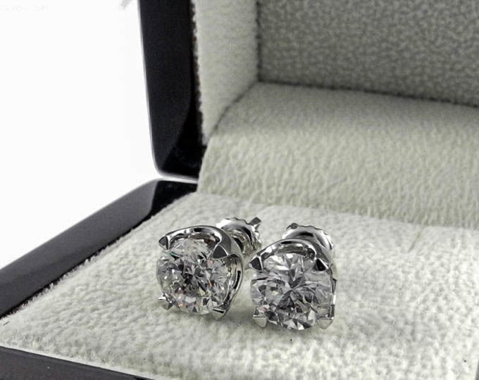 3/4 Carat Diamond Stud Earrings, Diamond Earrings, Diamond Studs, 0.80 Carat Earrings, Screw-Back Earrings, Natural Diamonds