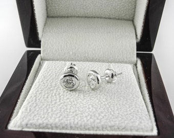 1.00 CT H / SI2 Mooie Rond Geslepen Diamond Stud Oorbellen 14K Wit Goud