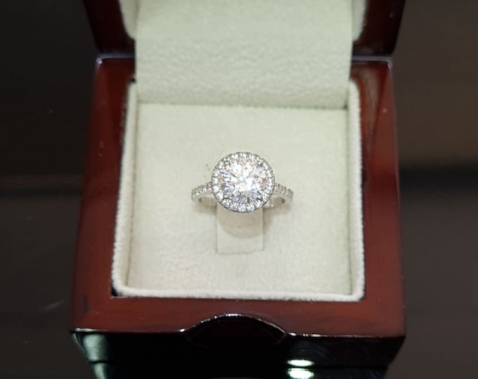 1.90 CT Sparkling Round Cut Diamond Engagement Ring 14K White Gold D/SI1