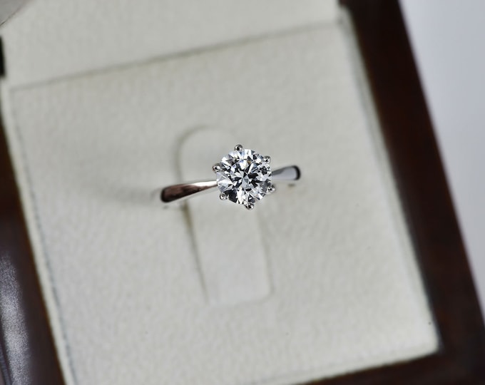 Lab Grown Diamond Engagement Ring, 0.75 CT Diamond Ring, Lab Created Diamond Ring, 14k Solid Gold Ring, Round Cut Ring
