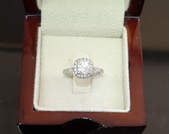 1 1/2 CT Brilliant Diamond Engagement Ring Round Cut H/VS1 14K White Gold