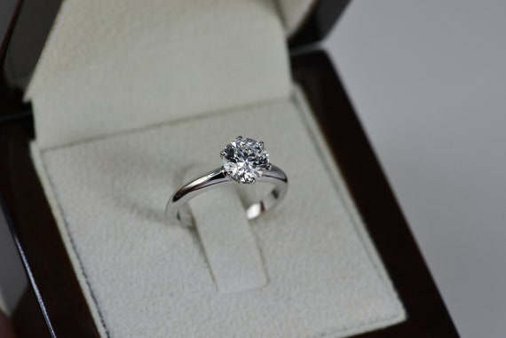 3 CT F/VS2-SI1 Bridal Round Solitaire Diamond Engagement Ring, 18K White Gold Ring, 6 Prong Ring Natural Diamond Jewelry