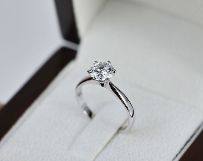 Lab Grown Diamond Engagement Ring, 0.50 CT Diamond Ring, Lab Created Diamond Ring, 14k Solid Gold Ring, Round Cut Ring