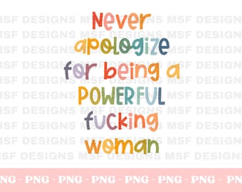 Powerful Woman PNG: Feminist Affirmation Art (Digital Download)