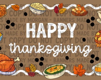 Happy Thanksgiving Banner Template | DIGITAL FILE | Happy Thanksgiving Banner | Personalize Thanksgiving Banner Template | 3x5 Banner