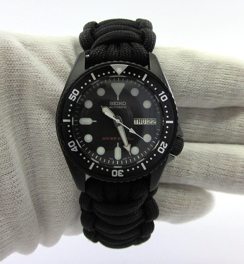 New nh36a movement Seiko mod MEDIUM SKX013 all black Divers | Etsy