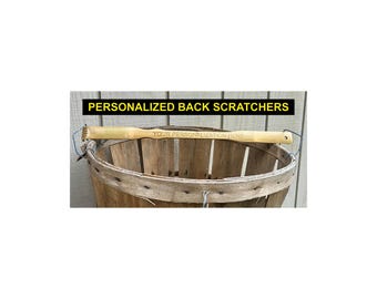 Personalized Bamboo Back Scratcher: Handmade Woodburned Gift