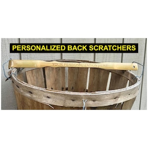 Personalized Bamboo Back Scratcher: Handmade Woodburning Gift