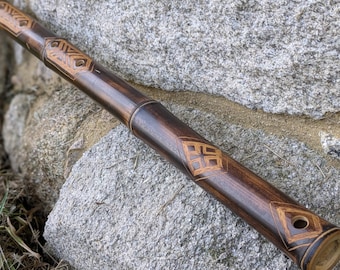 Low A Minor Pentatonic Flute | Ethnically Carved Bamboo Flute for Deep Meditation | Unique Flute | Sound Journey | Rui Gomes